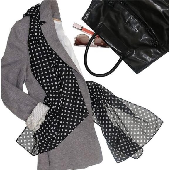 Accessories First Classic Polka Dot Womens Polyester Printed Scarf - Picture 5 of 7